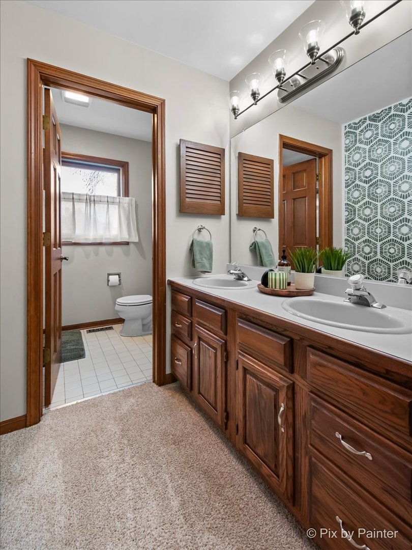 3910 Tecoma Drive Crystal Lake, IL 60012 - Photo 40 of 54 a spacious bathroom with a granite countertop sink a mirror and a