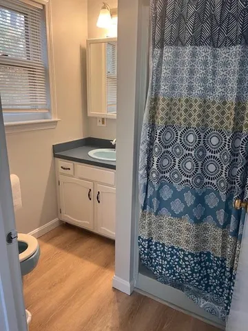 a bathroom with a shower