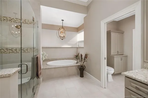 a view of a swimming pool and an outdoor space