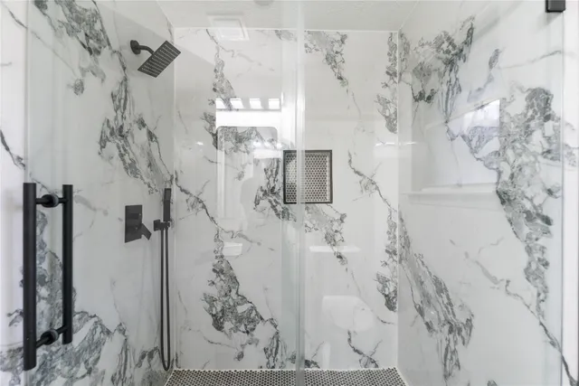 a bathroom with a shower