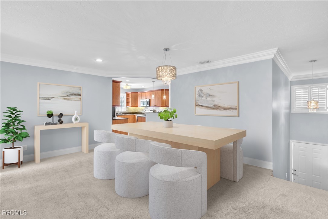 1526 Trafalgar Lane, Unit B Naples, FL 34116 - Photo 26 of 33 a living room with kitchen island furniture and a kitchen view