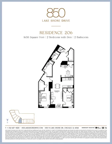 $889,000 | 850 North Lake Shore Drive, Unit 206, Chicago, IL 60611