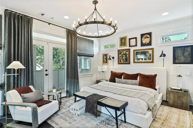 a bathroom with a double vanity sink shower and a mirror
