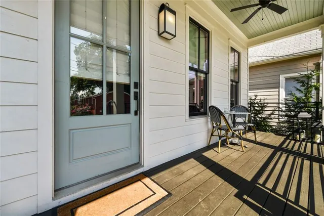 a view of balcony with chairs