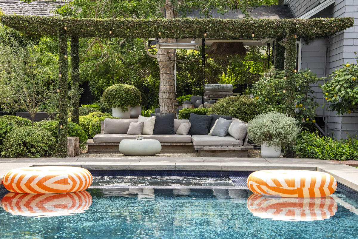 71 Eucalyptus Lane Montecito, CA 93108 - Photo 16 of 69 an outdoor sitting area with a tub and fire pit