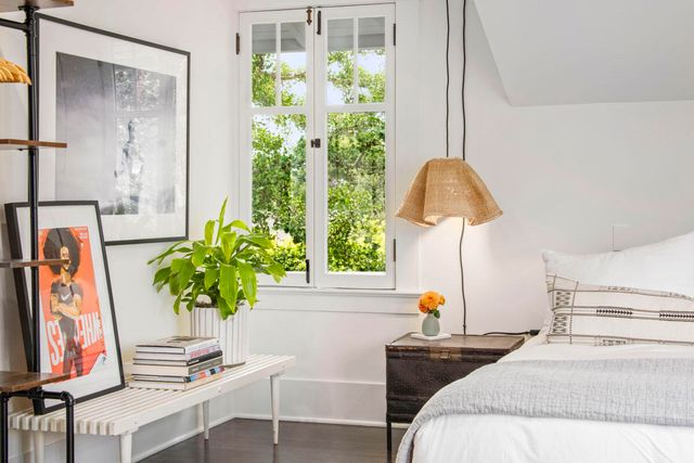 a view of a bench in roof of a building