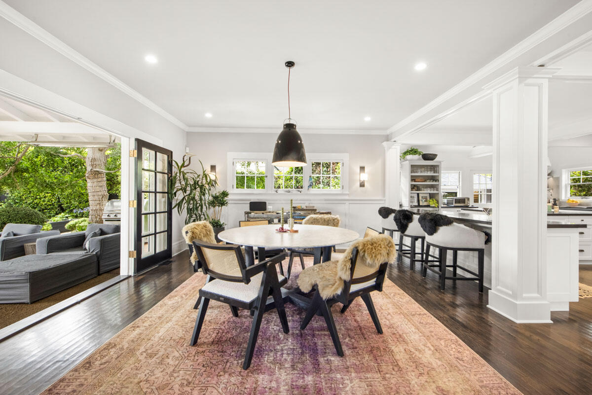 71 Eucalyptus Lane Montecito, CA 93108 - Photo 5 of 69 a dining room with furniture window and wooden floor