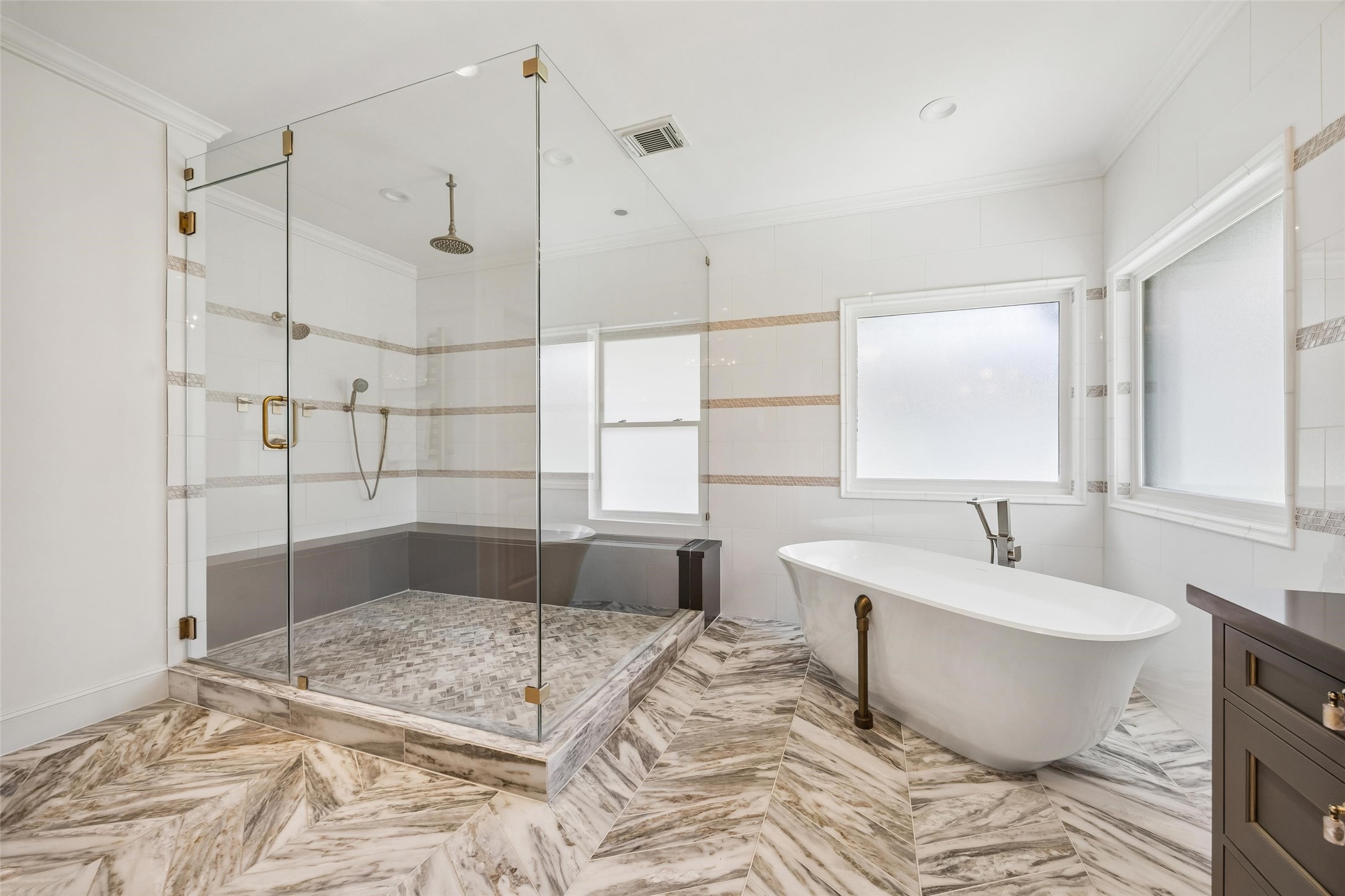 422 Pinewold Drive Houston, TX 77056 - Photo 30 of 49 a bathroom with a sink toilet a mirror and shower
