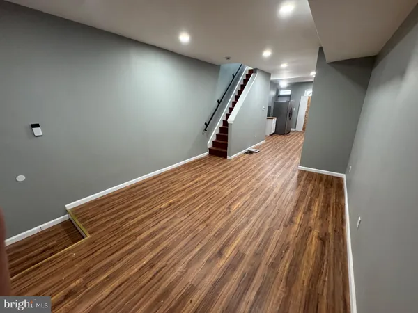 a view of hallway with stairs