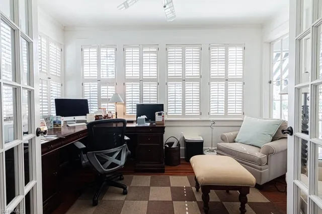 a view of a workspace with a window