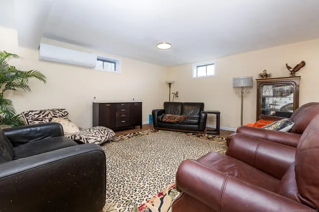 a view of balcony with wooden floor