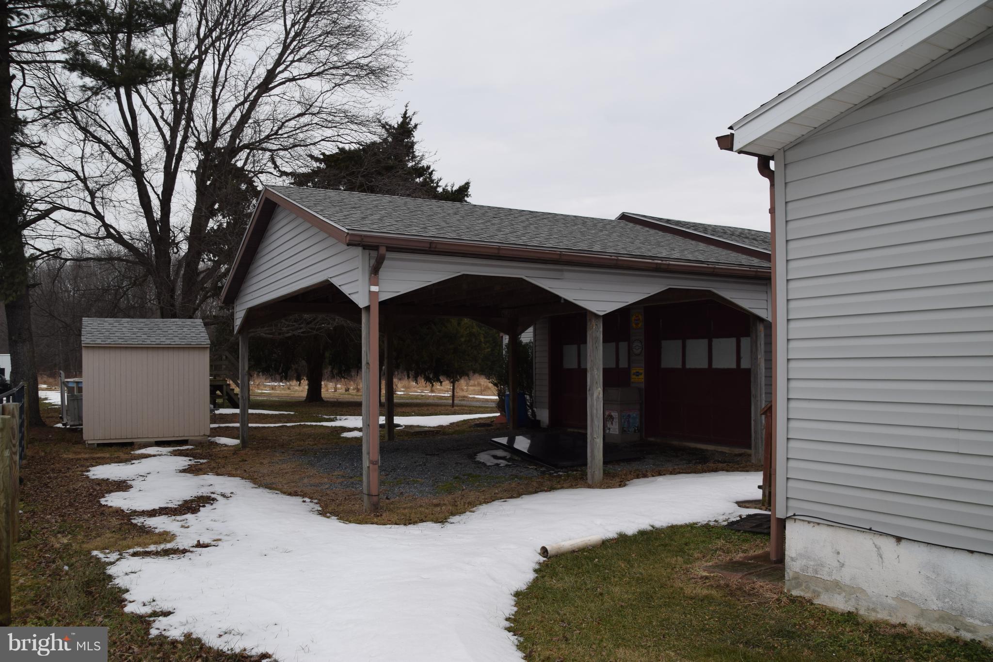 12510 Ridgely Road Ridgely, MD 21660 - Photo 27 of 30 VIEW OF CARPORT AND GARAGE