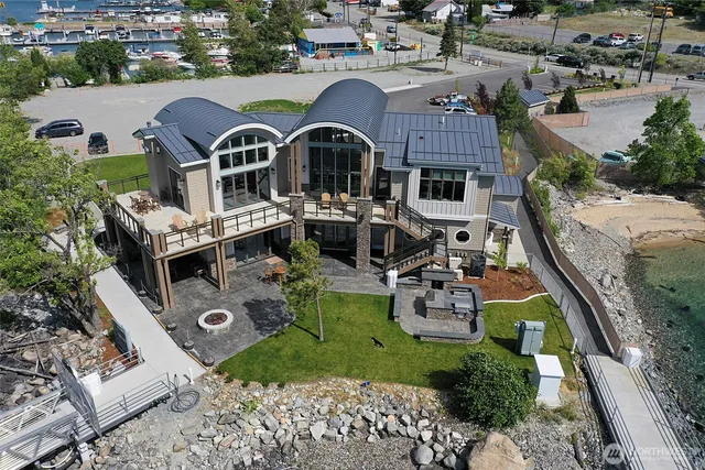 a living room with furniture fireplace and a flat screen tv