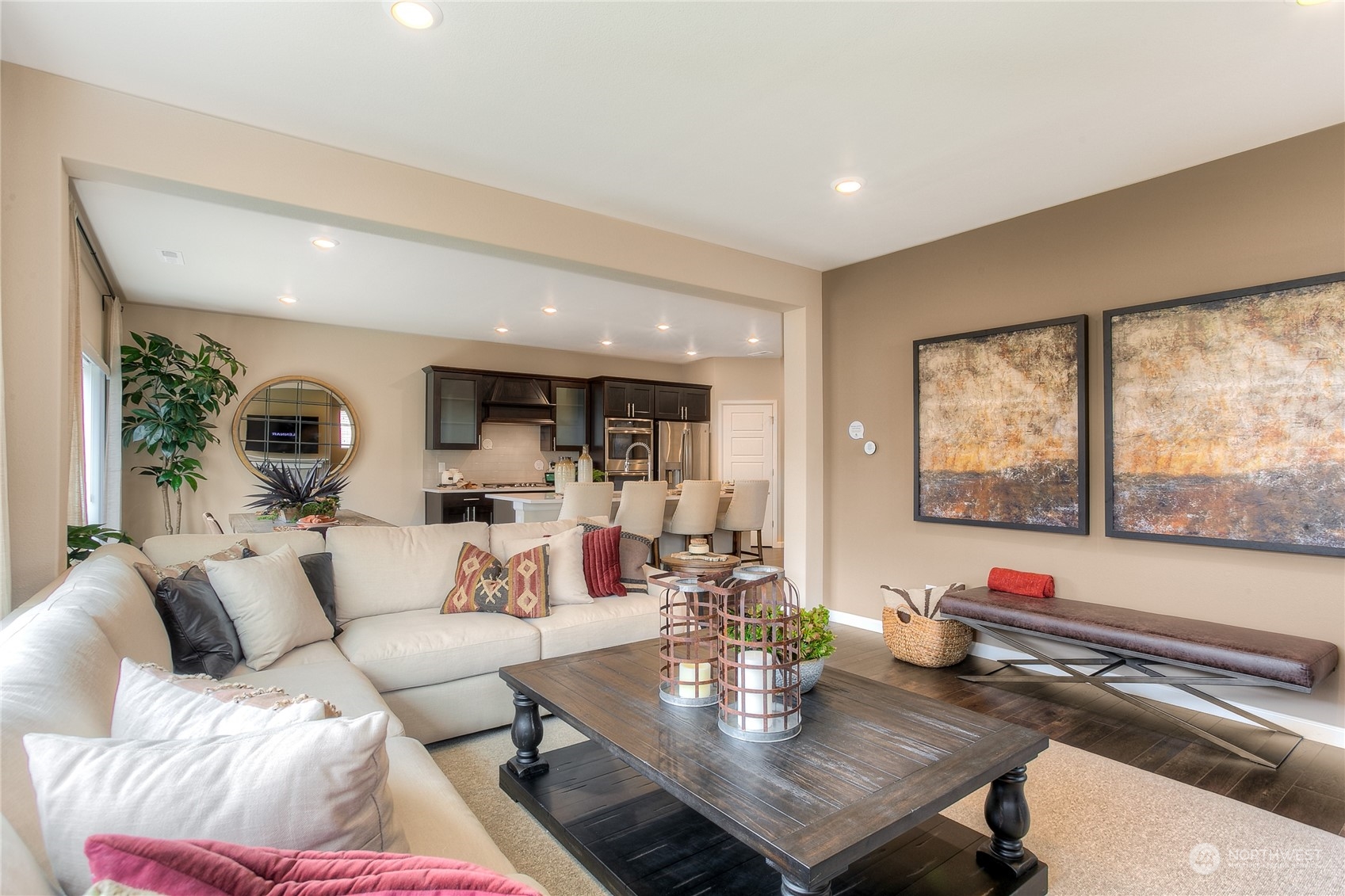 20828 42nd Drive Southeast, Unit 145 Bothell, WA 98021 - Photo 5 of 15 a living room with furniture and a flat screen tv