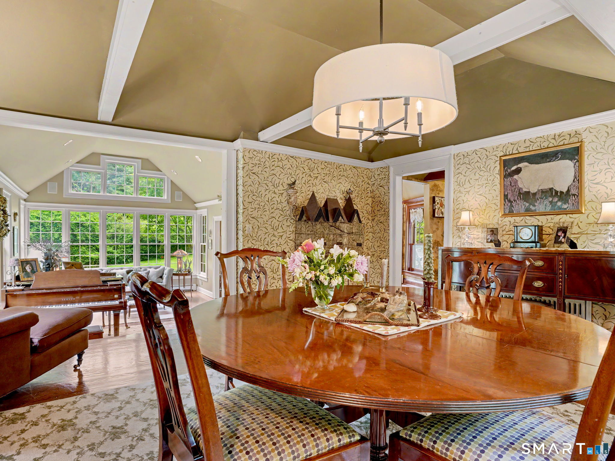 42 Cannondale Road Weston, CT 06883 - Photo 7 of 31 a view of a dining room with furniture window and outside view