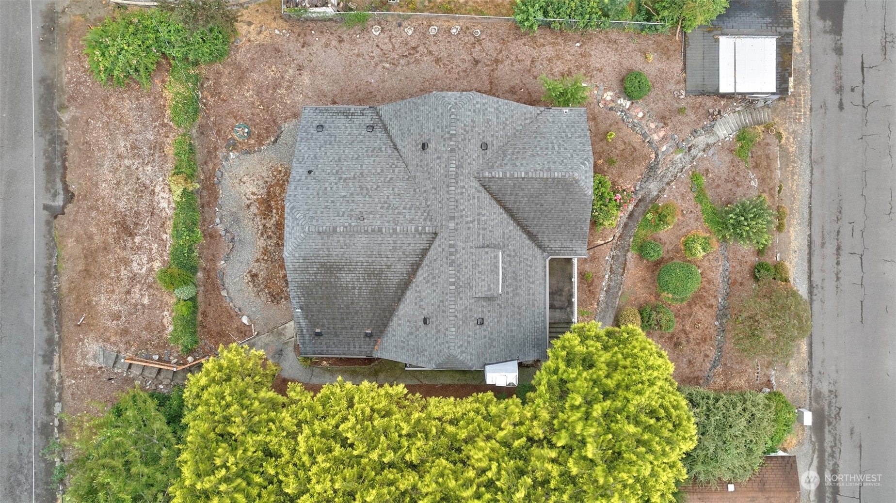 710 Prospect Avenue North Kent, WA 98031 - Photo 36 of 37 an aerial view of a house with a yard and large tree