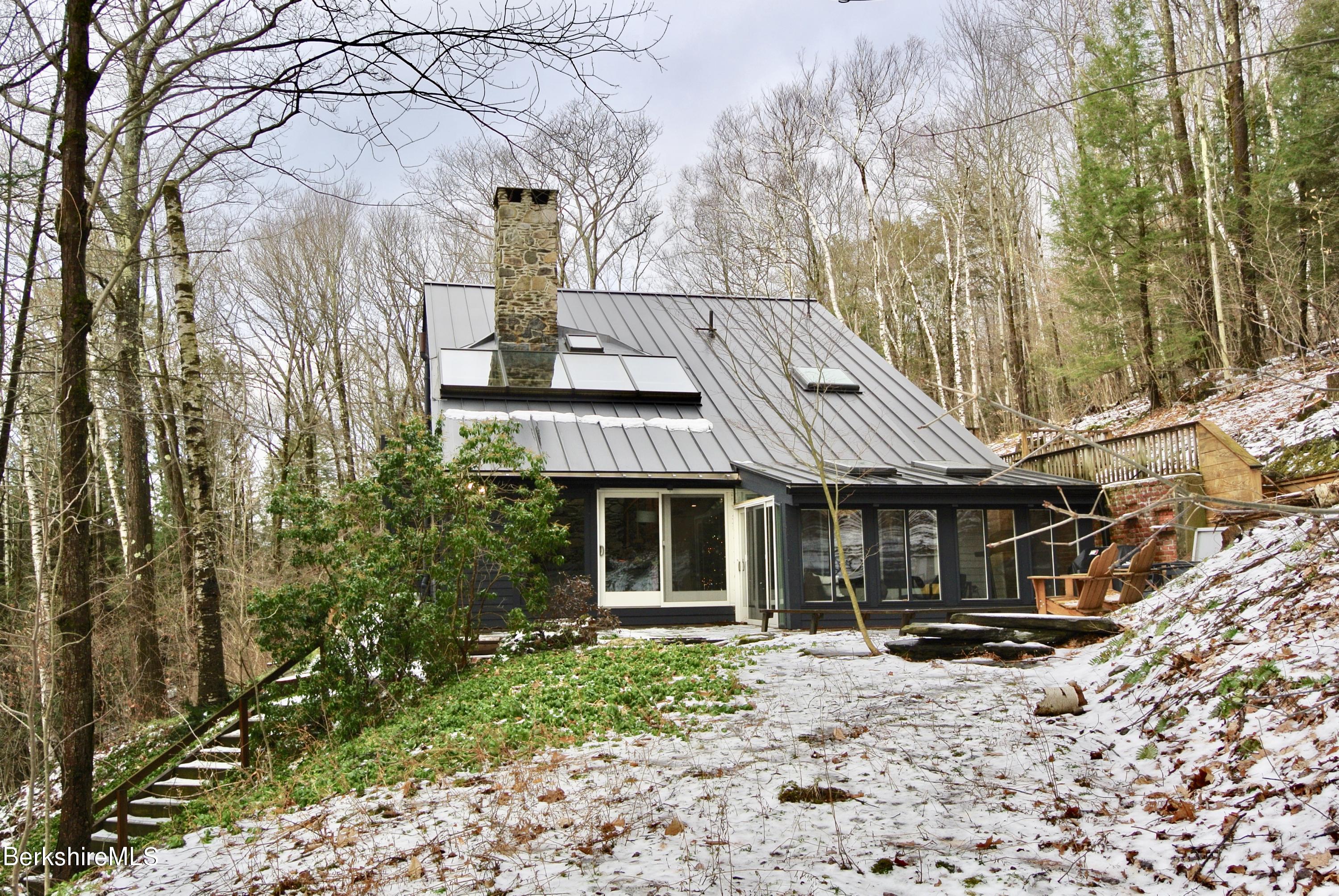 56 Lenox Road West Stockbridge, MA 01266 - Photo 4 of 39 Back of the house with deck and sunroom