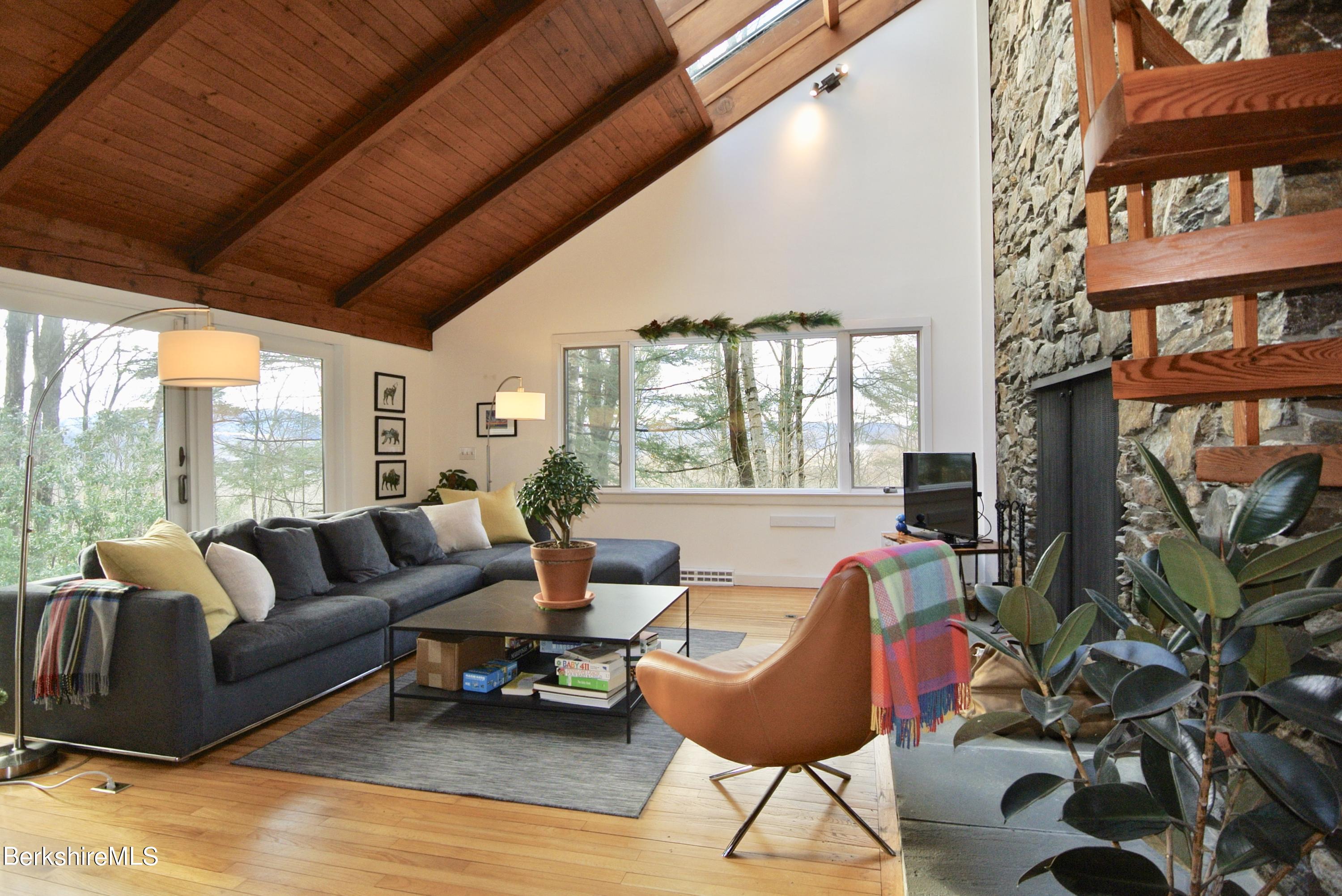 56 Lenox Road West Stockbridge, MA 01266 - Photo 5 of 39 Living room with seasonal mountain views