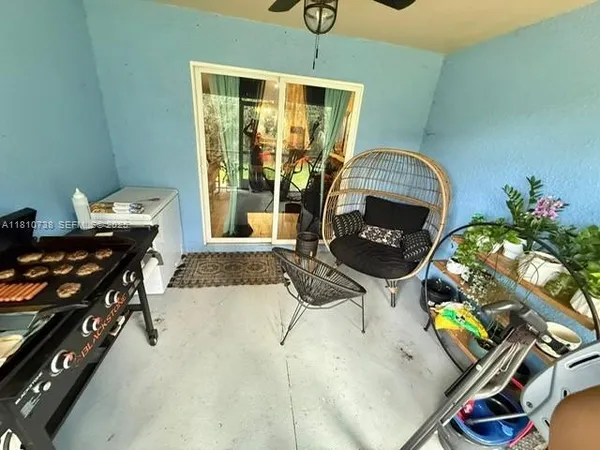 a living room with furniture