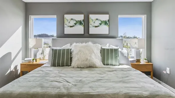 a bed room with a bed