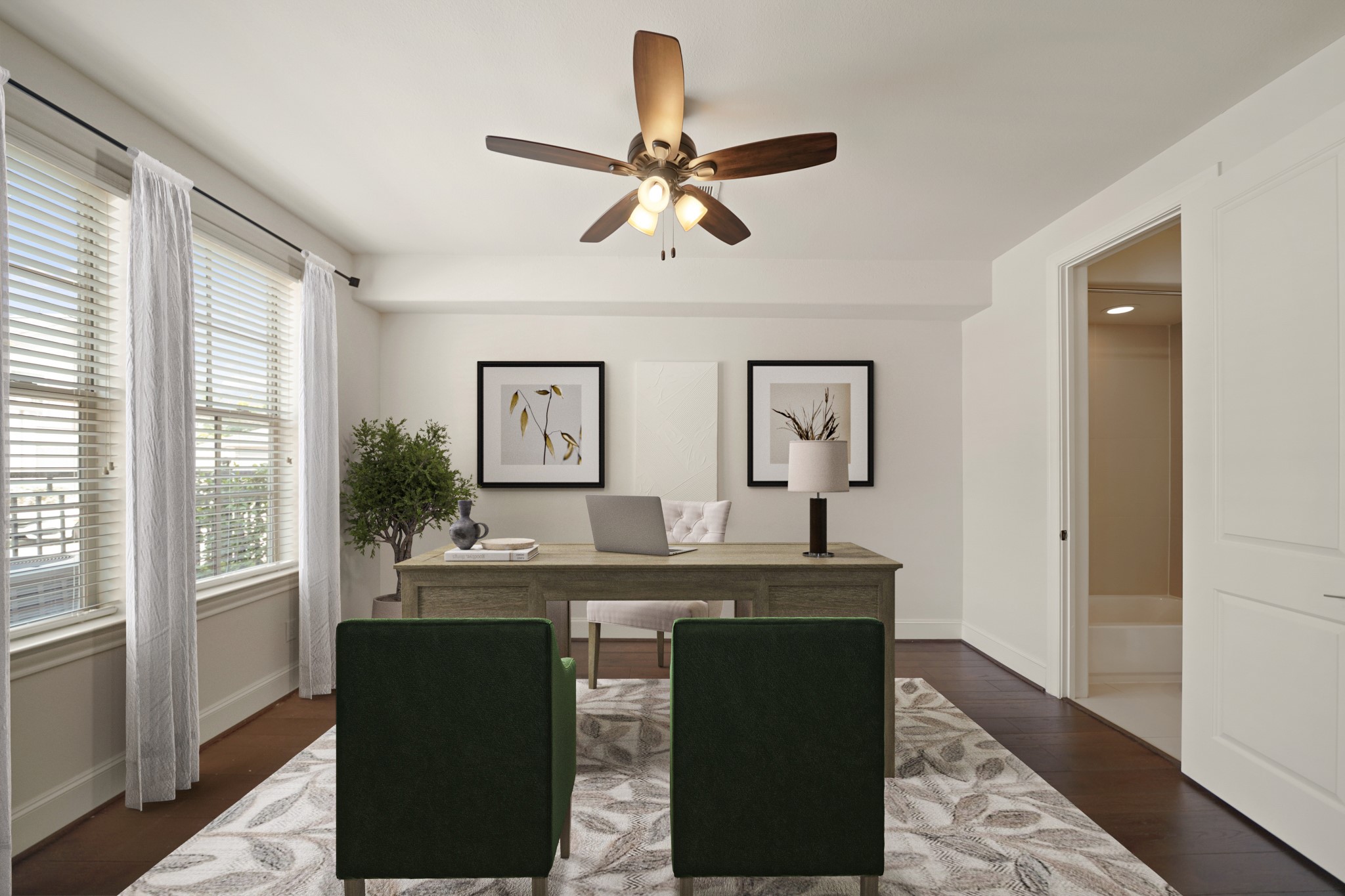 1317 Roy Street Houston, TX 77007 - Photo 44 of 50 Spacious and versatile, this fourth bedroom could easily be a home office/study, gym or flex room. This room has been virtually staged.