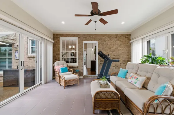 a living room with furniture
