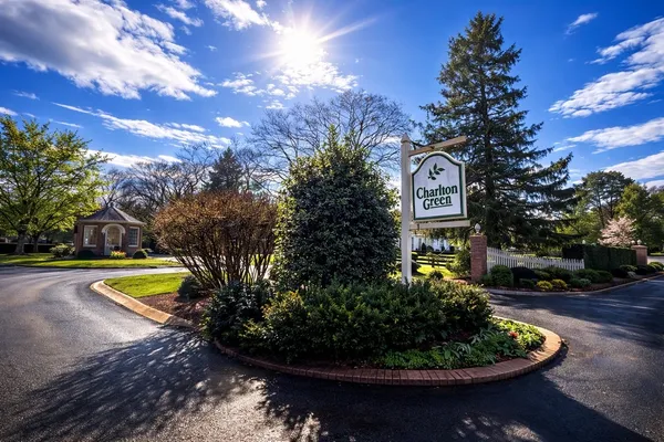 a view of a swimming pool with a yard and plants