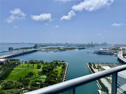 a view of a lake from a balcony