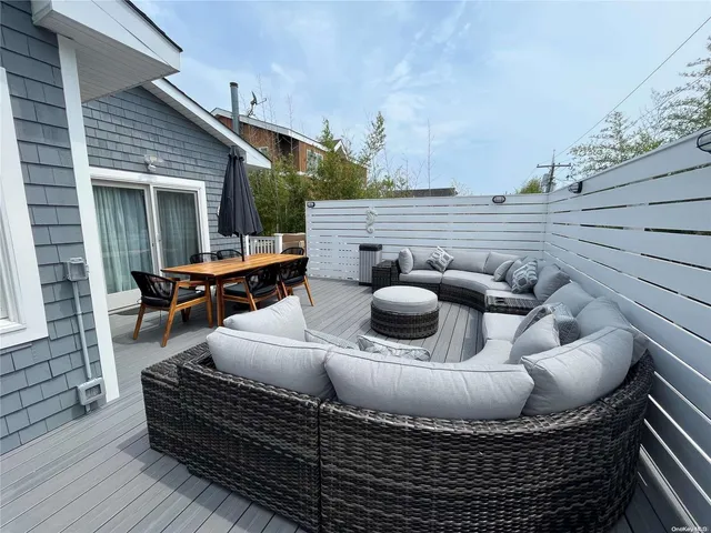 a building outdoor space with furniture