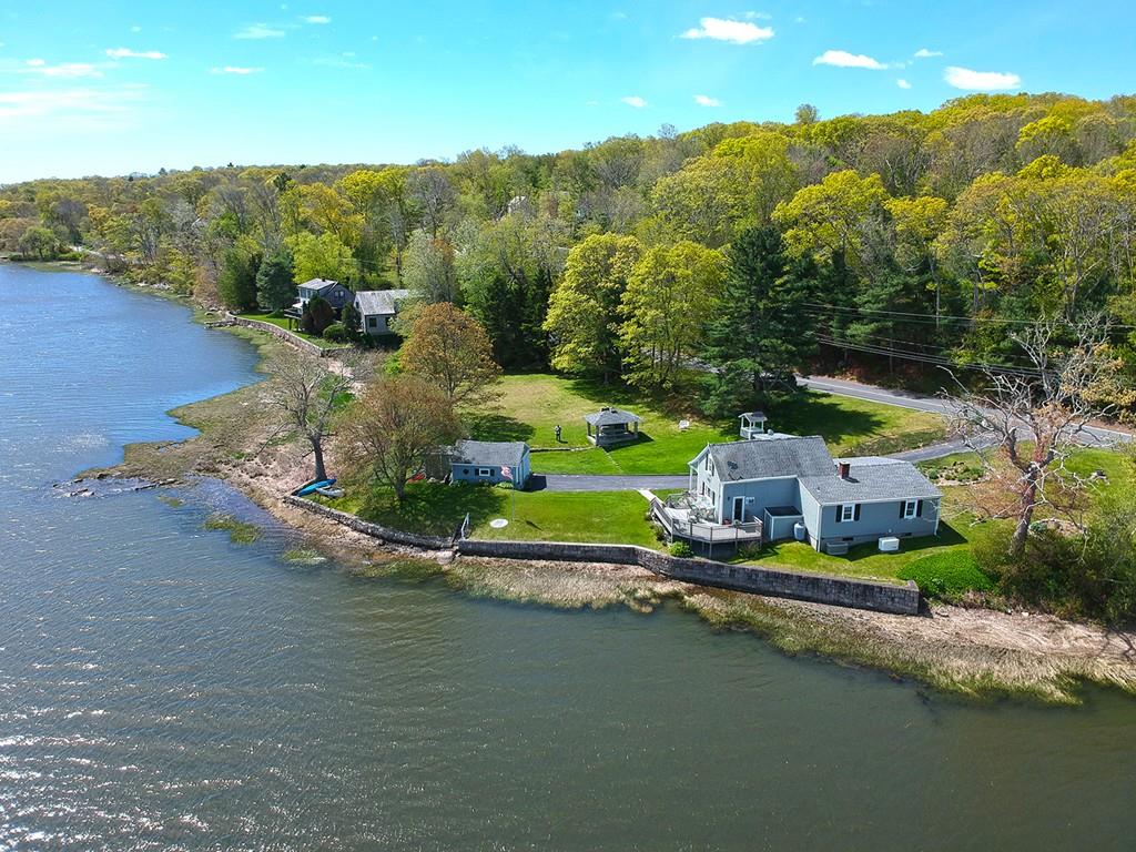 166 River Road Westport, MA 02790 - Photo 28 of 30 an aerial view of a house with a garden and lake view