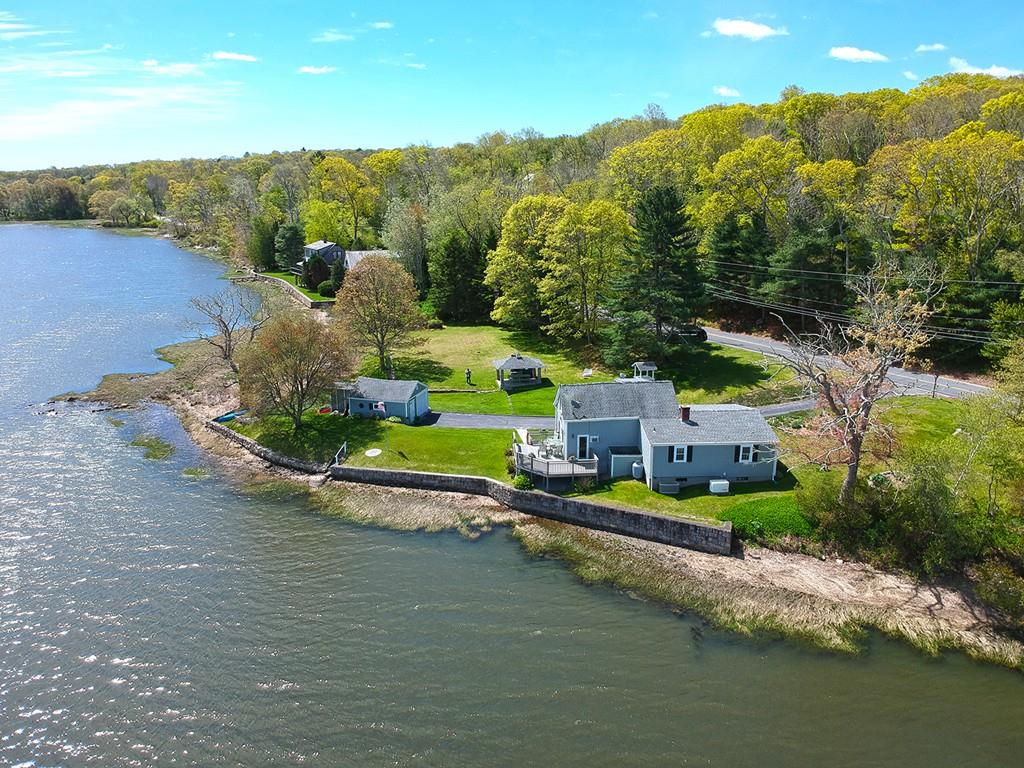 166 River Road Westport, MA 02790 - Photo 29 of 30 an aerial view of a house with a garden and lake view