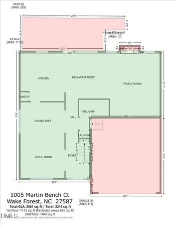 $529,900 | 1005 Martin Bench Court, Wake Forest, NC 27587