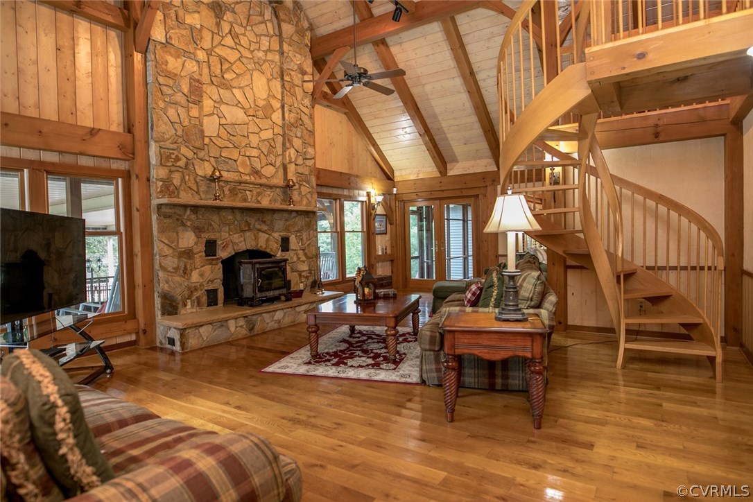 14101 Happy Hill Road Chester, VA 23831 - Photo 27 of 50 Living Room with wide plank pine flooring, pine to