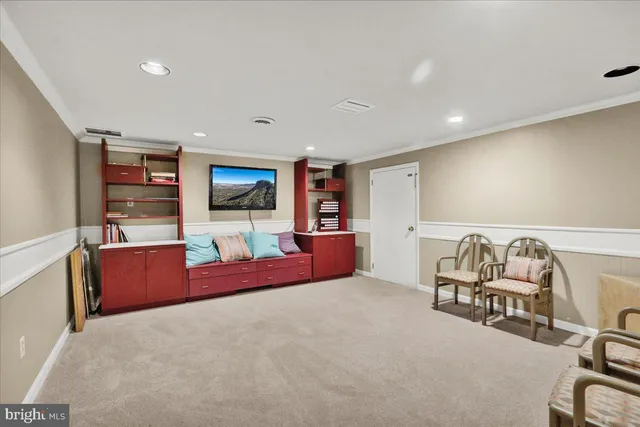 a view of a hallway with staircase