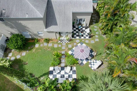 an aerial view of a house