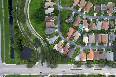 a view of a city with tall buildings