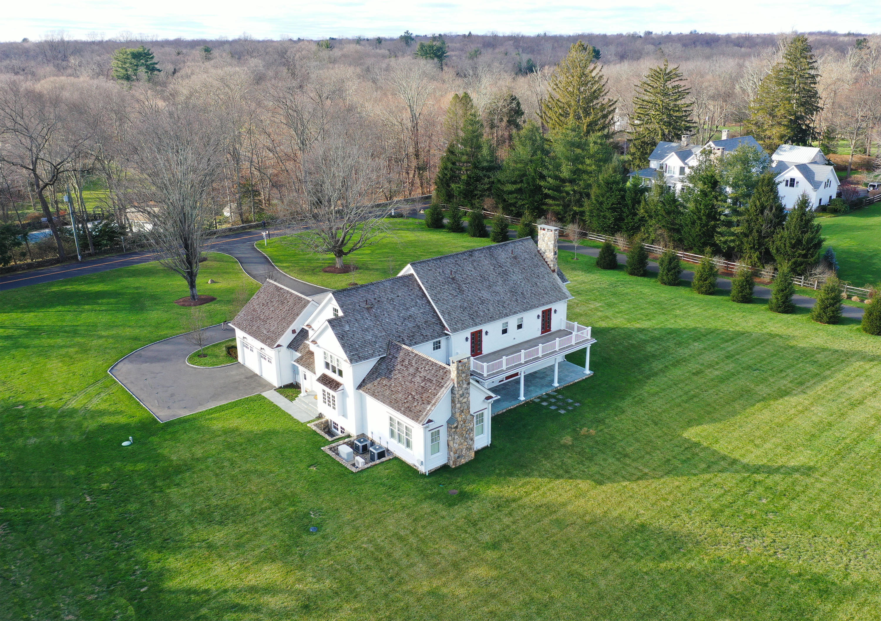 366 Brookside Road Darien, CT 06820 - Photo 37 of 40 an aerial view of a house with big yard