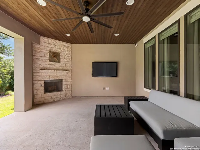 a backyard of a house with lots of green space