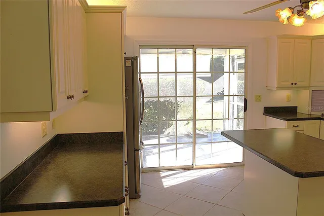 a room with a table and chairs