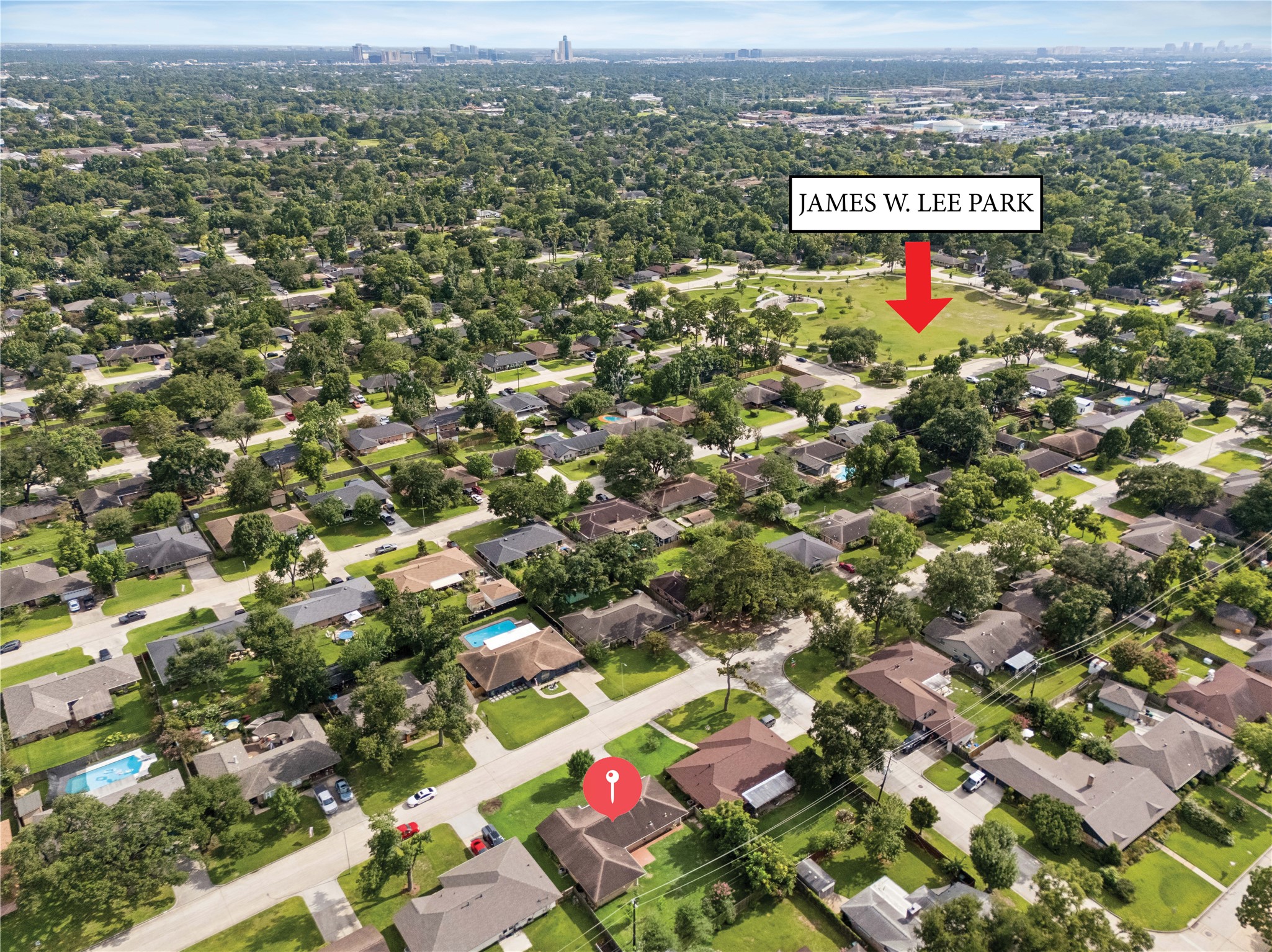 8922 Springview Lane Houston, TX 77080 - Photo 21 of 22 an aerial view of residential houses with outdoor space and parking