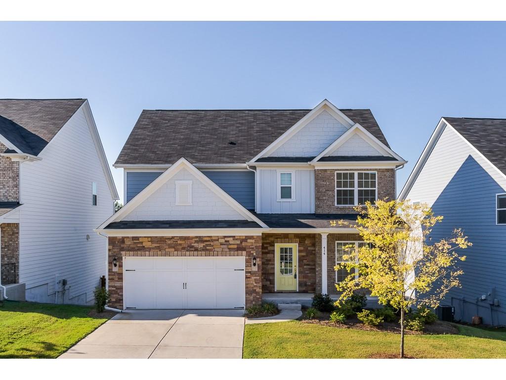 414 Timberleaf Road Canton, GA 30115 - Photo 1 of 1 Low Maintenance exterior front - stone and Hardie products