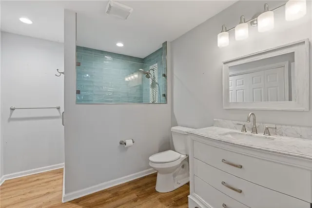 a bathroom with a shower