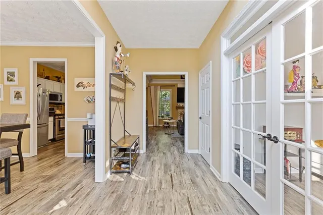 a view of livingroom with furniture and wooden floor
