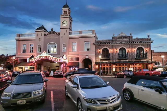 a car parked in front of a building