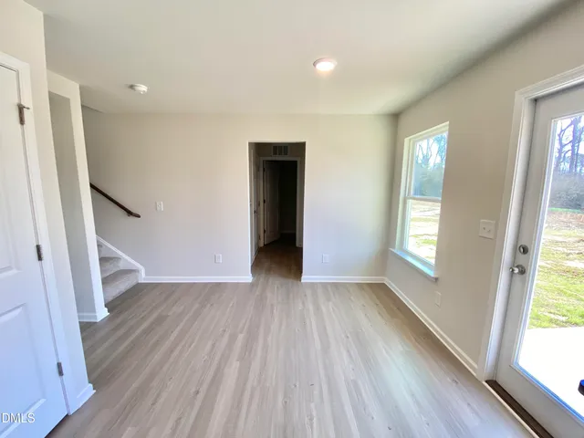 a view of a room with racks on the wall