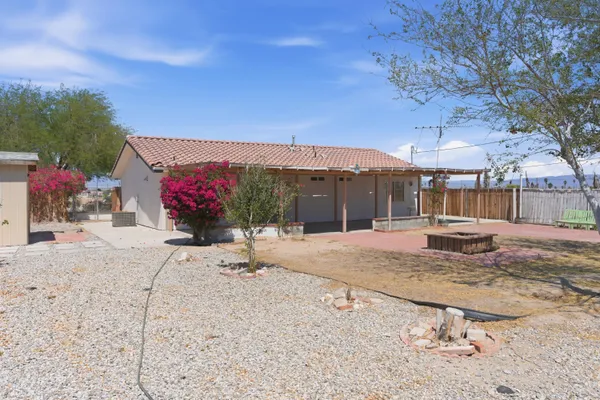 a view of a house with a patio