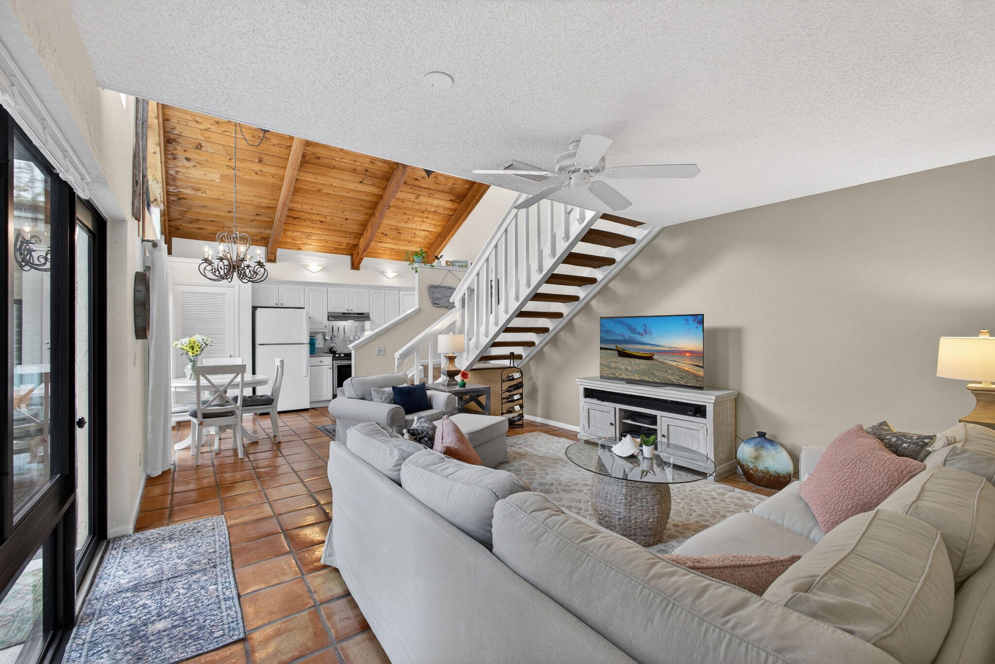 1605 Highway 1, Unit 14E Jupiter, FL 33477 - Photo 10 of 34 Open Living Area with Vaulted Ceilings