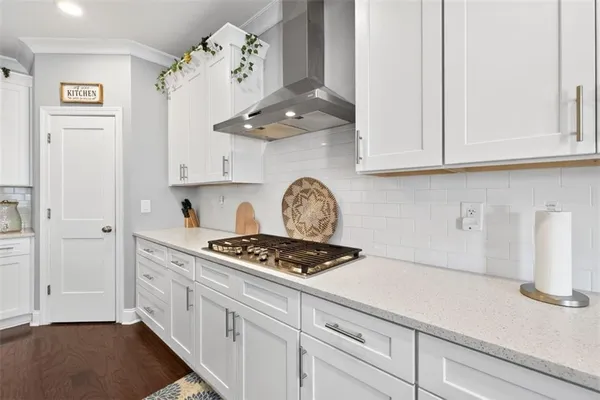 a bedroom with a bed and a table