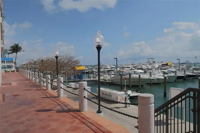 a lake view with boat and palm trees