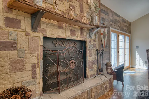 a front view of a building with outdoor seating